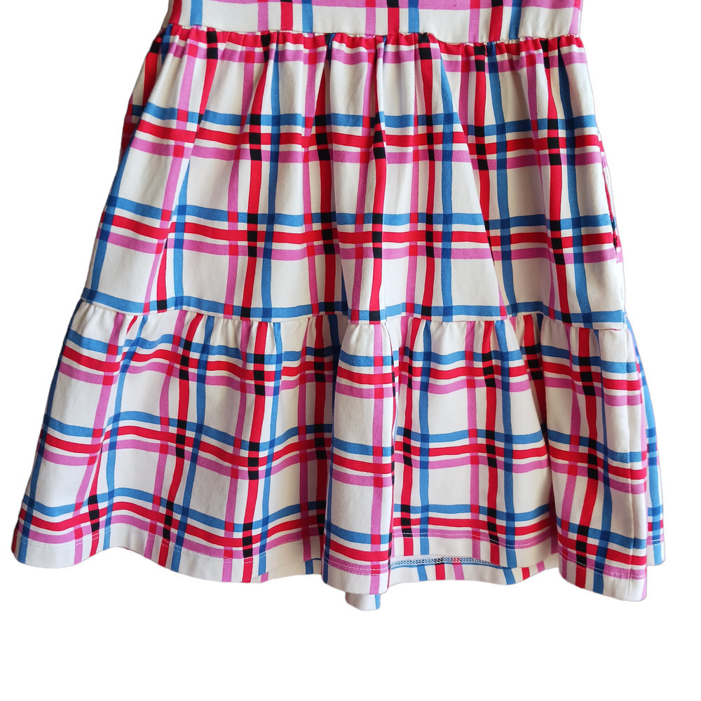 HANNA Andersson Dress 100 Girls 4 Colorful Plaid Tiered Twirl - Picture 4 of 9